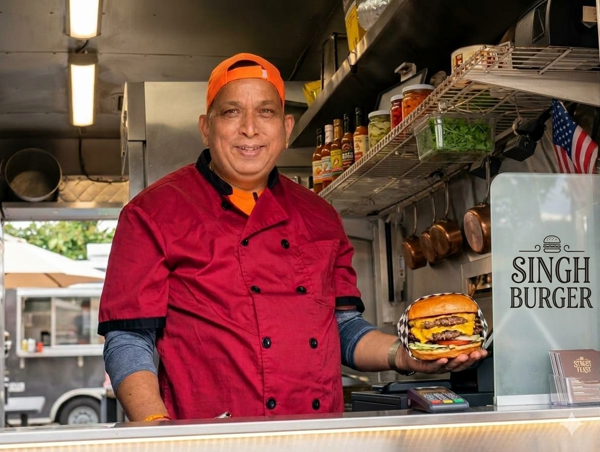 Singh Burger food cart in Beaverton, Oregon